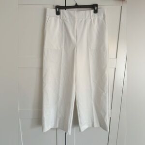 Amanda + Chelsea Wide Leg Modern Fit White Pants Size 12 Ankle Crop
